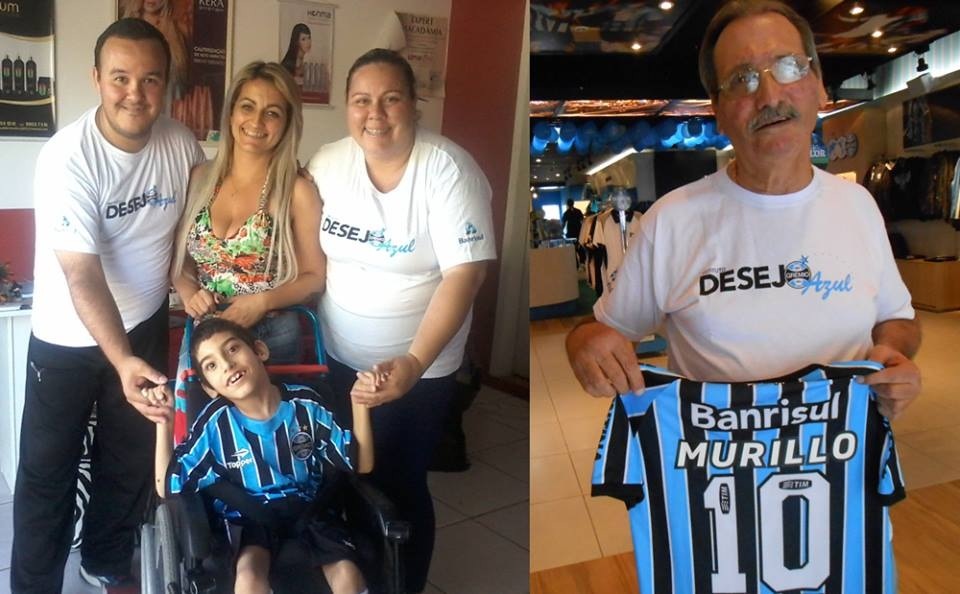 De Porto Alegre o voluntário Sílvio José Sampaio Fonseca postou o uniforme completo do Tricolor pelo Correio para São Grabriel. A encomenda foi endereçada para a voluntária Tanise Bisogno Motta que recebeu o presente e com a colaboração de Diego Santos trataram de levar em mãos para o menino Murillo.