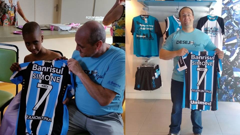 Simone faz tratamento na Turma do Ique em Santa Maria. Para comemorar essa data importante de uma menina tão querida naquela instituição o pessoal organizou uma grande festa para ela. Dentre uma das surpresas Simone ganhou uma camiseta oficial do Tricolor personalizada com seu nome. A ação contou com o voluntário Gustavo Afonso de Oliveira em Porto Alegre e Jorge Aita em Santa Maria.