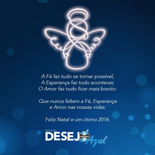 FELIZ NATAL E UM 2016 MUITO AZUL. 