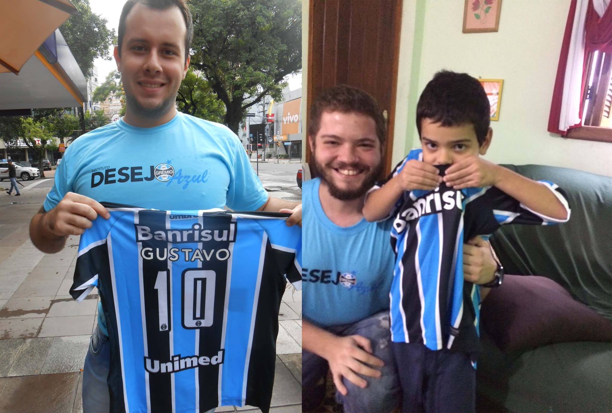 Em Porto Alegre o voluntário Maurício Schitz enviou a camiseta para Rio Grande, cidade do voluntário Vinicius Rasia. Este viajou alguns quilometros para levar a camiseta até Gustavo que mora em Pelotas e que desejava ganhar o manto tricolor.