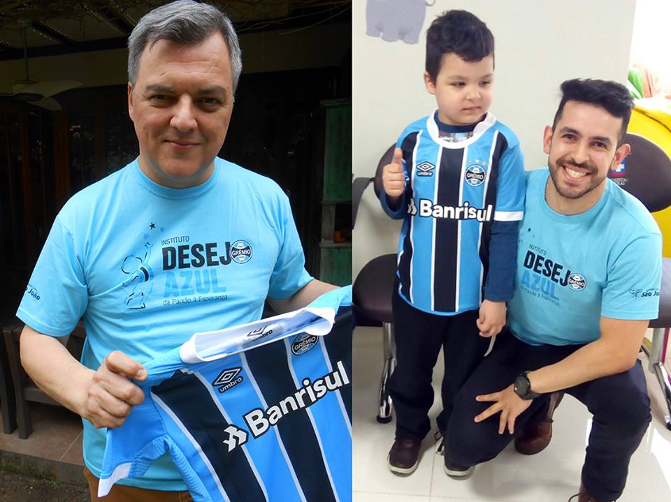 Primeiro em Porto Alegre o voluntário Leonardo Meneguetti postou a camiseta para Caxias do Sul. O primeiro a receber foi o voluntário residente naquela cidade serrana Leandro Rosa. Depois Leandro foi até ao Hospital Geral de Caxias e entregou em mãos para o pequeno gremista Arthur.