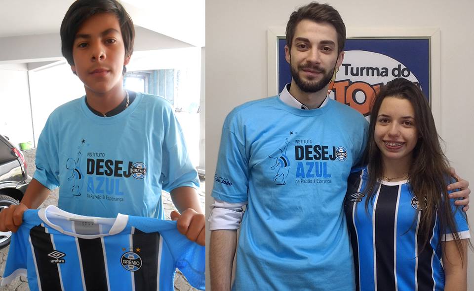 Mais uma criança que faz tratamento na Turma do Ique em Santa Maria ganhou sua camiseta do Grêmio. Desta vez quem foi a presenteada foi a menina Rakel. Os voluntários que colaboraram nesta ação foram, de Porto Alegre Paulo Eduardo e seu filho Luis Stevan Correa e em Santa Maria o voluntário Felipe Knackfuss.