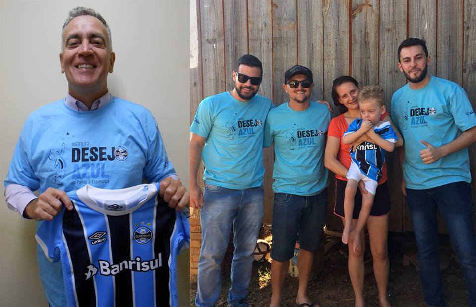 O Grêmio é muito grande mesmo e a paixão tricolor atravessa fronteiras . Desta vez a camiseta do Tricolor chegou até ao Paraná mais precisamente na cidade de Barracão, divisa com Santa Catarina. E quem ganhou foi o gremistão Arthur. A ação contou com as colaborações dos voluntários Paulo Airoldi ( Porto Alegre) e Rafael Schreiner , Michel Ganzer e Daniel Poletto em Barracão.