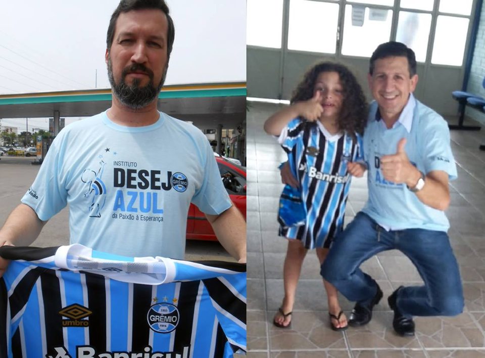 A menina Maria Eduarda faz acompanhamento na APAE de Encantado. Seu desejo como boa tricolor que é: ganhar a camiseta oficial do Grêmio. E com a colaboração dos voluntários Cláudio Medeiros em Porto Alegre e Sadi FeldKircher em Encantado a querida gremista irá assistir a Libertadores vestindo a camiseta do Rei de Copas.